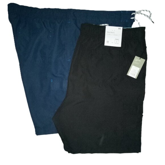 2 Pair Men's Board ShortsSize XXLBlackNavyUPF 50Goodfellow & Co.NEW